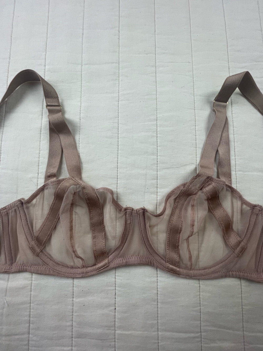 Victoria's Secret Very Sexy Sheer Underwire Balconette Bra in Light Tan 36B
